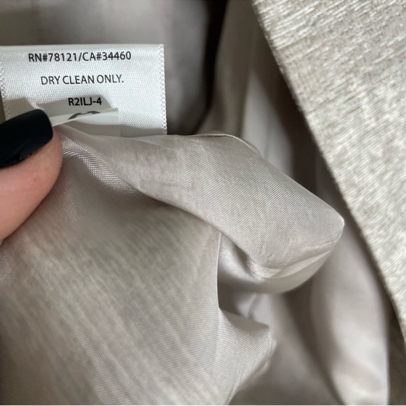 Eileen Fisher Taupe Silver Illusion Jacquard Open Front Long Coat Jacket XL - Picture 10 of 11